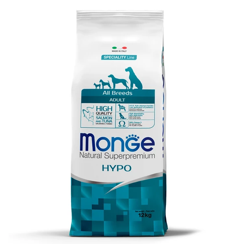 Monge dog корм сухой для взрослых собак, гипоаллергенный лосось с тунцом