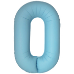 Шар фольгированный Цифра 0 101 см (Голубой)