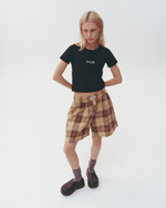 Plaid Boxer Shorts Beige