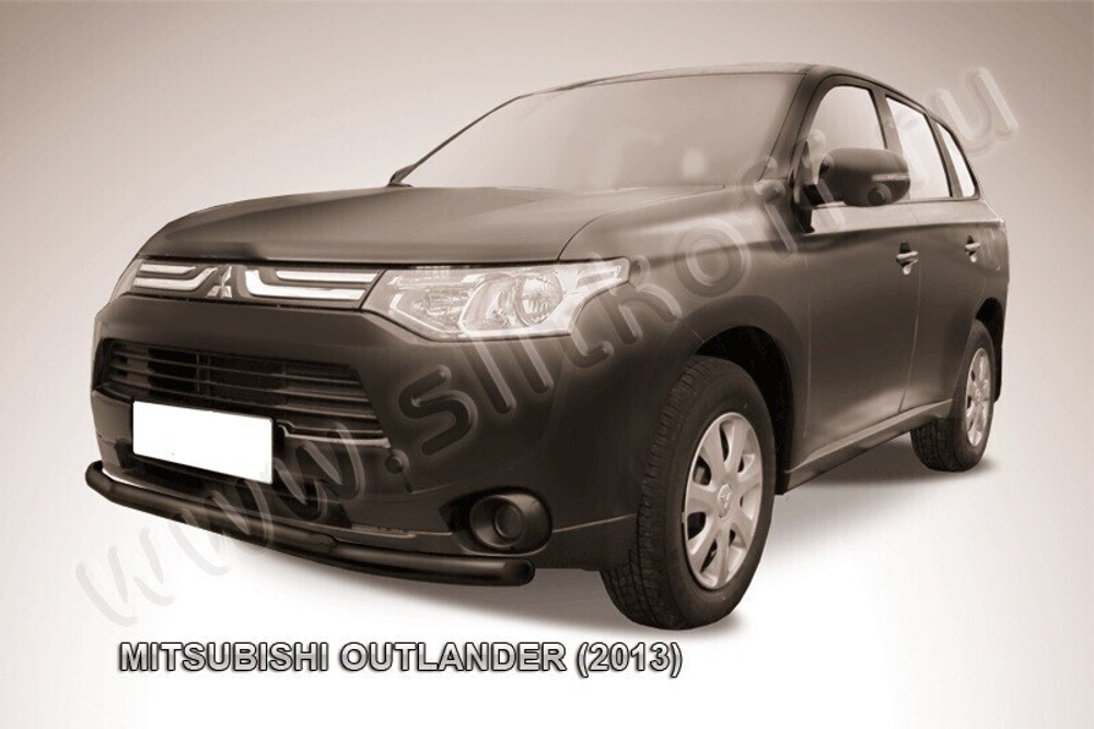 Защита переднего бампера Mitsubishi Outlander (2012-2015) d57+d42 черная