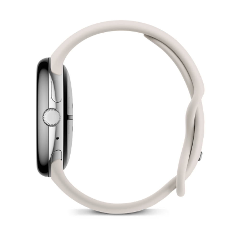 Умные часы Google Pixel Watch 3, 45 мм, Wi-Fi, «Полированный серебристый» корпус, ремешок Фарфорового цвета