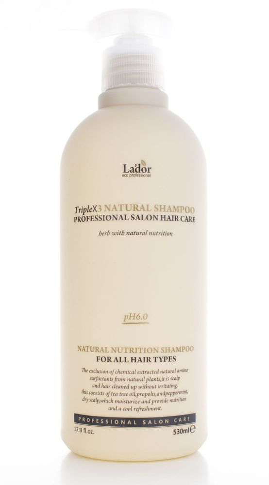 Lador Шампунь с натуральными ингредиентами - HP6.0 Triplex natural shampoo, 530мл