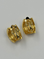 Клипсы с кремовой и синей эмалью