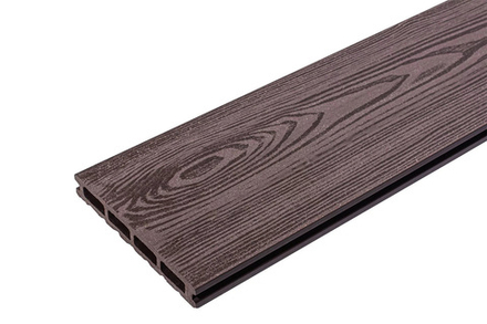 Доска ДПК универсальная с тиснением HOLZHOF, 3м, 140x18, Венге (Шоколад)