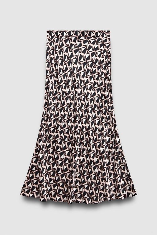 Юбка миди из вискозы, геометричный принт