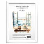 Рамка 15х21 см со стеклом, багет 15 мм, пластик, BRAUBERG "HIT3", 5 цветов ассорти, 391382
