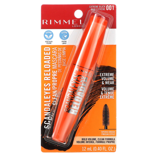 Rimmel London, Scandaleyes, Rechargeed, тушь для ресниц, оттенок 001 насыщенный черный, 12 мл (0,40 жидк. унции)