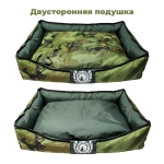 Лежак для небольшой собаки размер M антивандальная ткань грязе-водостойкая зеленый хаки Brutal Heart