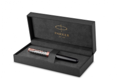 Перьевая ручка Parker Sonnet Premium  GREY GT, перо 18K, перо: F, цвет чернил black, в подарочной упаковке