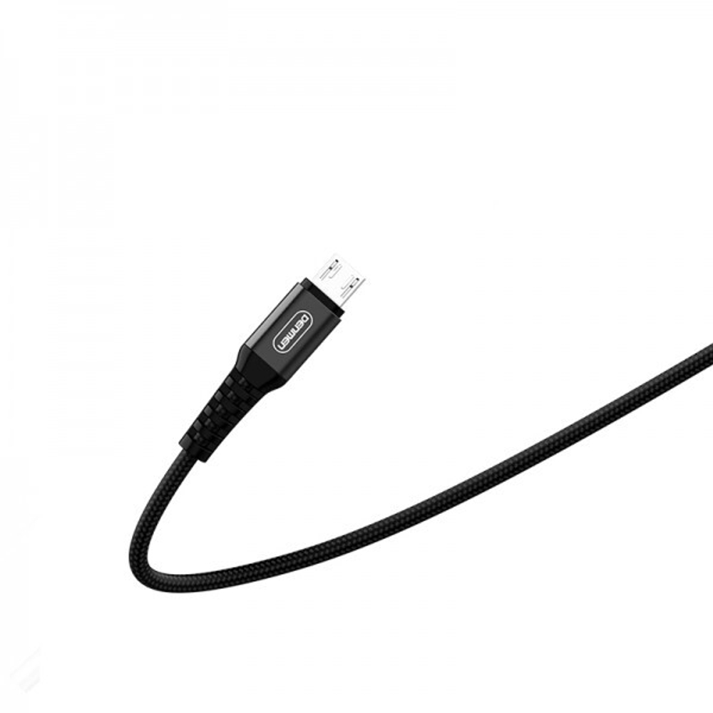 Кабель DENMEN D02V USB-microUSB 2.4A 1м Nylon Black