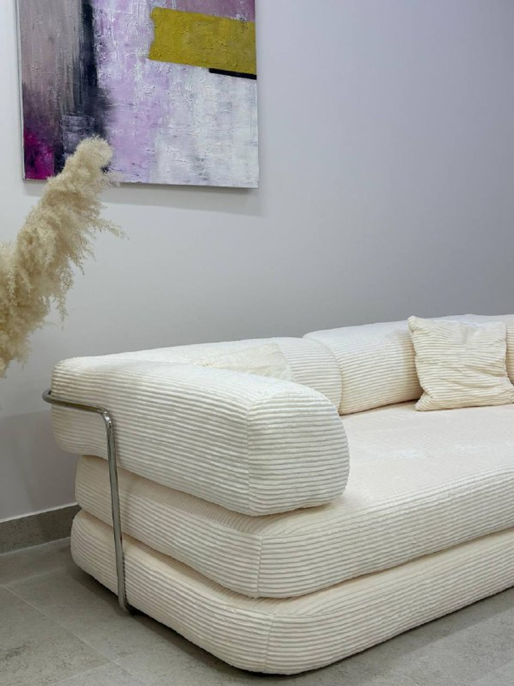 Бескаркасный модульный диван TEDDY (молочный)