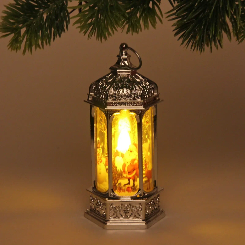 Сувенир с подсветкой «Лампа - Зимнее волшебство» 5*6*13 см, Серебро