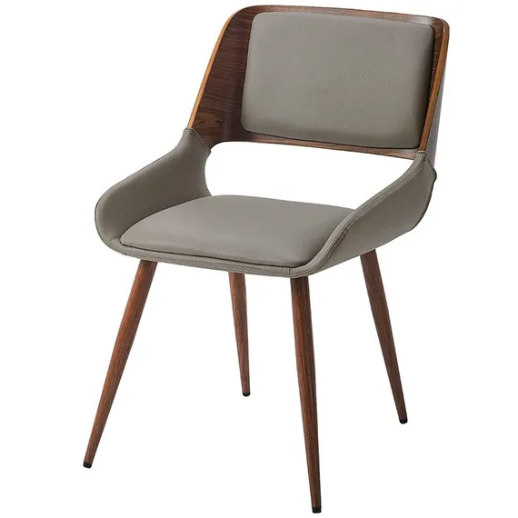 Стул Sven, серая экокожа, орех