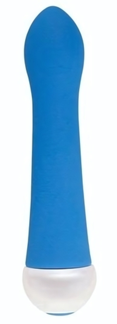 Синий вибратор Fashion Succubi Caressing Vibe - 14,5 см. (Цвет: синий)