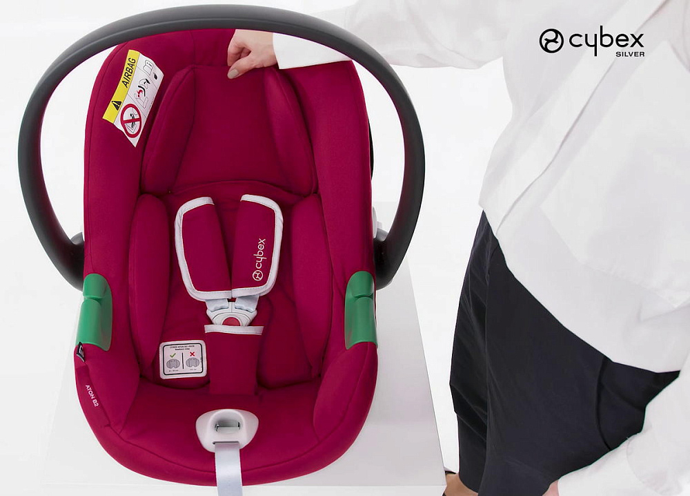 Коляска Cybex Coya Matt Black Frame Aton B2 i-Size Dynamic Red Leaf Green с дождевиком и бампером
