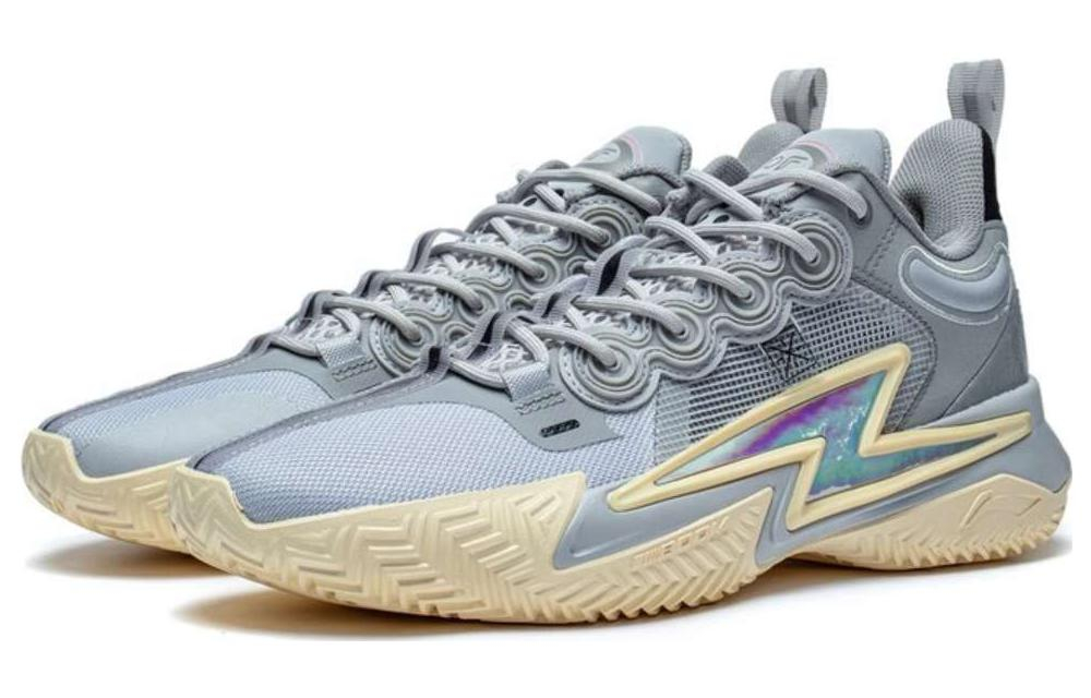 Li Ning Son Of Flash Abrasion Resistant Breathable Low top Basketball Shoes Men"s Gray