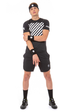 Футболка мужская теннисная Hydrogen Tech Optical Tee - black/white