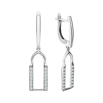 Серьги с подвес элементом Серебро