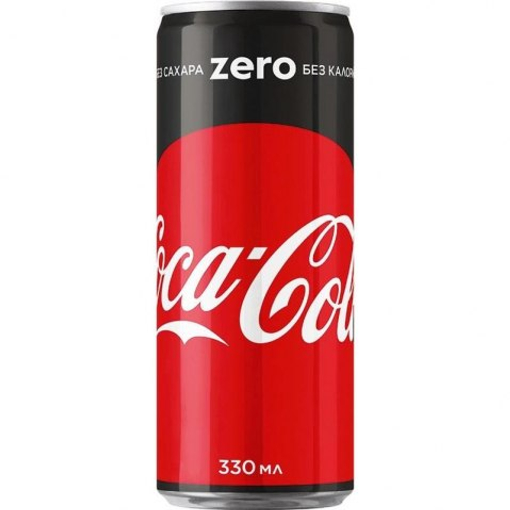 Напиток Coca Cola Zero тонкая банка б/а с/г, 330 мл, (6*4шт)  АТ