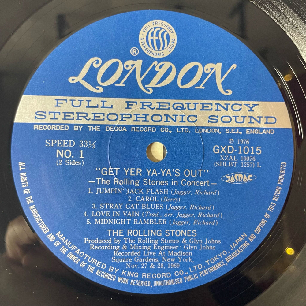 Винтажная виниловая пластинка LP The Rolling Stones In Concert, Get Yer Ya-Ya's Out (Japan 1976) (Obi) Sympathy For The Devil