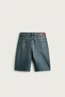 ZARA ДЖИНСОВЫЕ ШОРТЫ LOOSE FIT, ЗЕЛЕНОВАТО-СИНИЙ