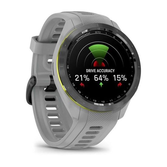 Умные часы Garmin Approach S70 (42 мм) с черным керамическим безелем и серым ремешком