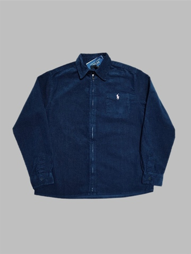 Рубашка на молнии PoloRL вельвет #D49 (син.)