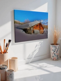 Картина на стену 40 X 50 Домик зима