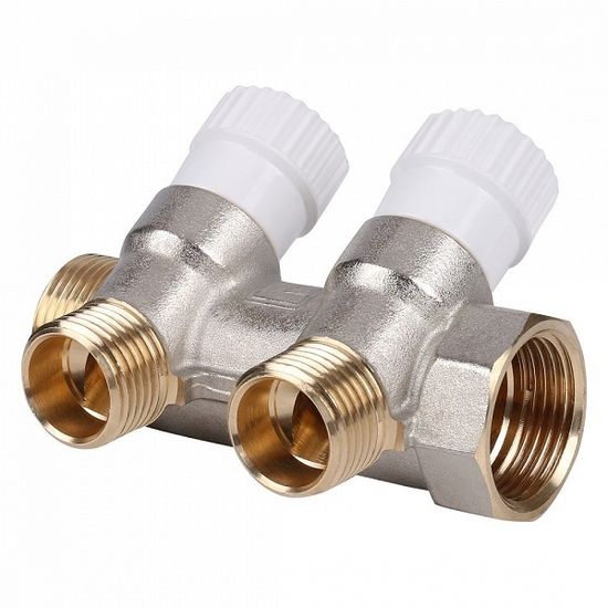 Коллектор распределительный Stout 3/4"x1/2" - 2 отвода «плоское уплотнение» SMB 6852 341202