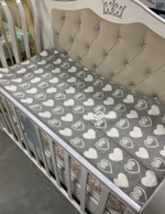 Одеяло х/б байк. детское арт. 57-5ЕТОЖ разм.140*100 серый сердечки