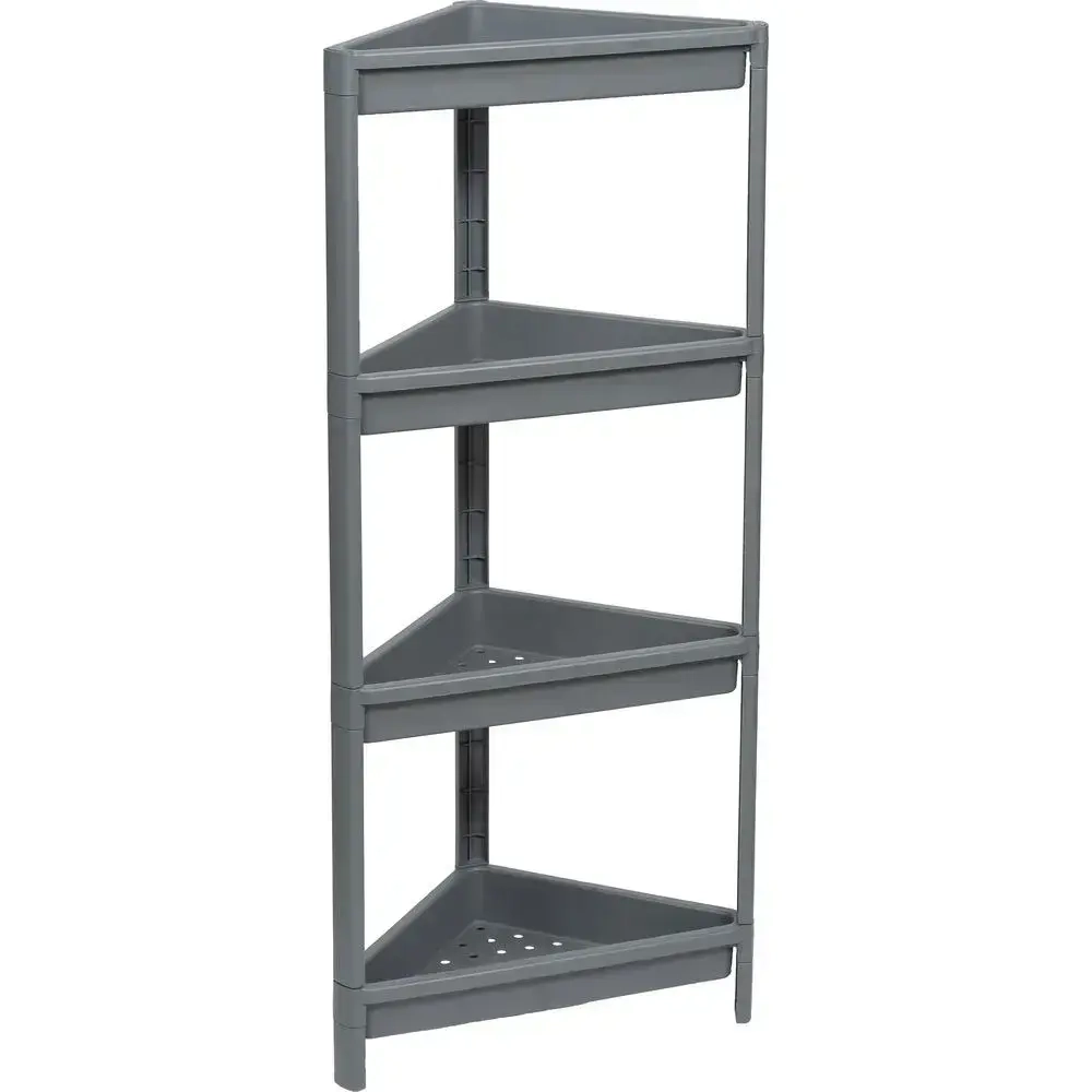 Полка угловая VIKEA подвесная 4-х ярусная (серый)