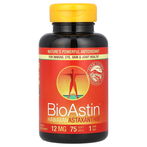 Nutrex Hawaii, BioAstin®, Hawaiian Astaxanthin®, астаксантин, 12 мг, 75 капсул
