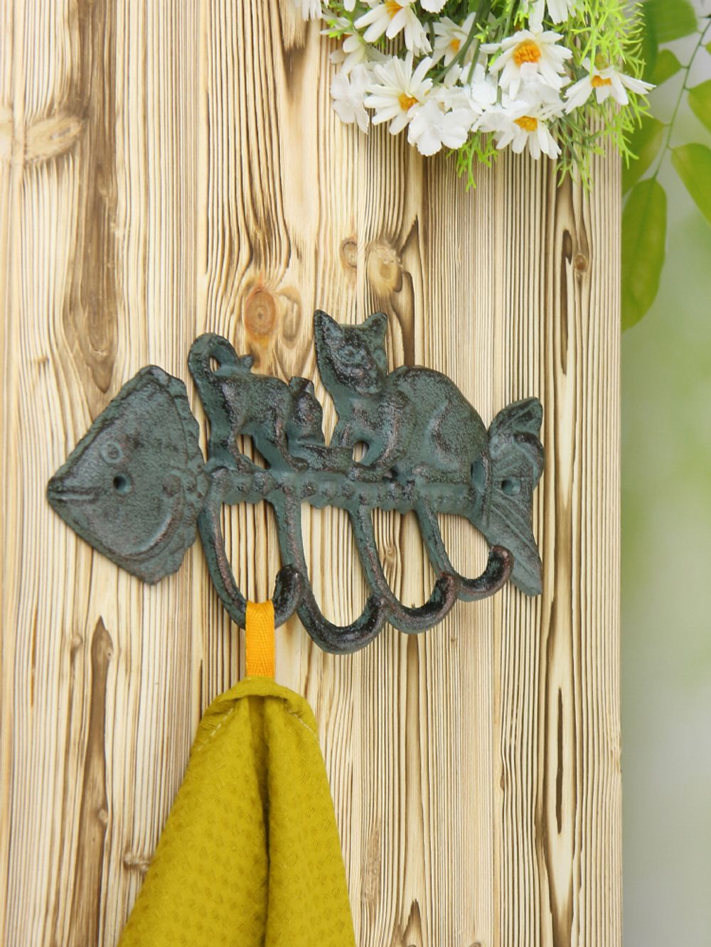 Iron Garden Вешалка настенная Вкусная Рыбка, 4 крючка