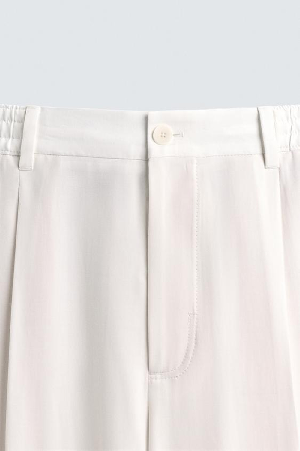 ZARA БРЮКИ RELAXED FIT СО СКЛАДКАМИ, БЕЛЫЙ