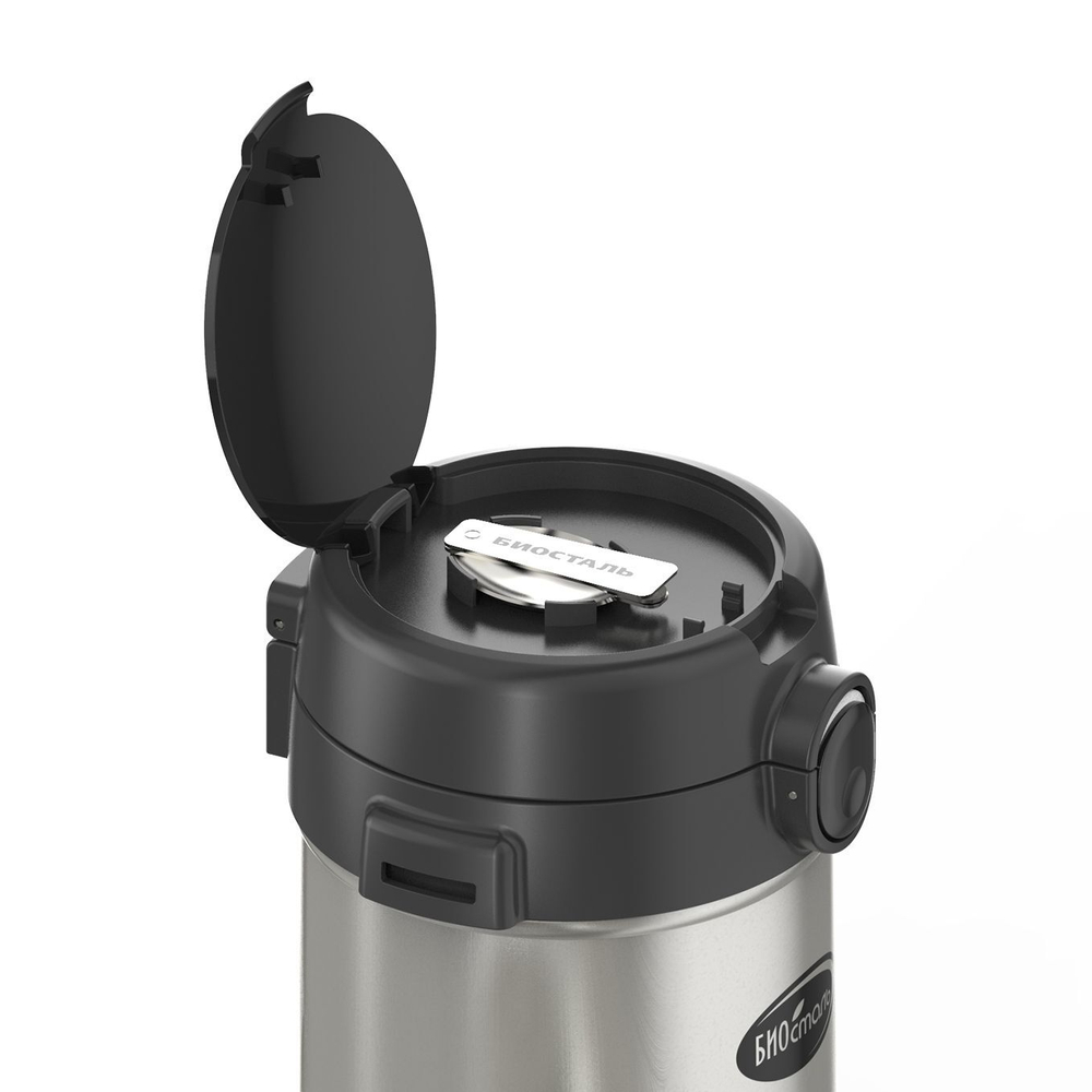 Термос для еды Biostal (2,1 литра), с термочехлом, 3-мя метал.конт., ложкой