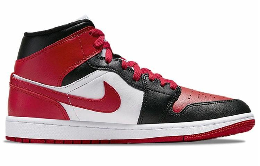 Кроссовки Jordan Air Jordan 1 Mid "Bred Toe" (Женская размерная сетка)
