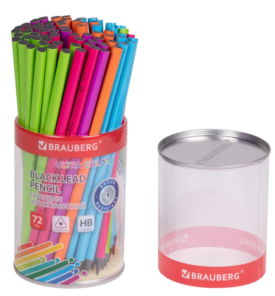 Карандаш ч/г HB "Ultra color" корпус в ассортименте (BRAUBERG)