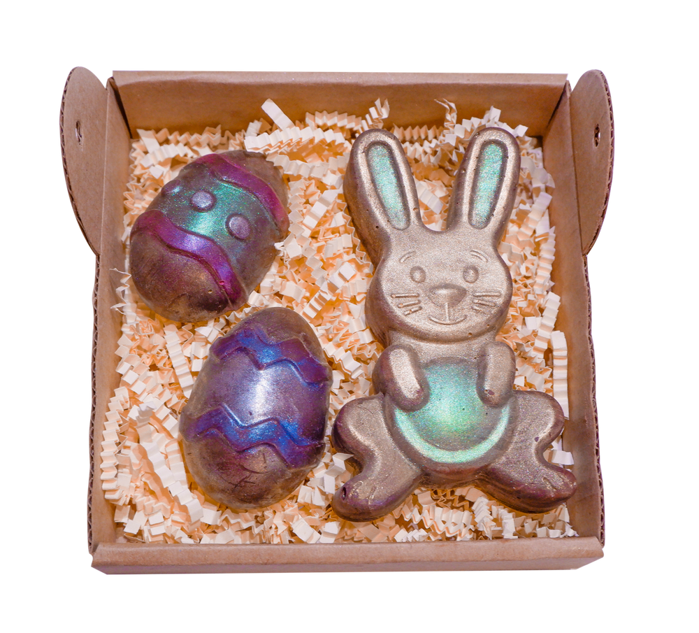 Пасхальный кролик + 2 яйца, крафт - 60 гр
