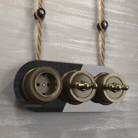 Розетка с заземлением Werkel Ретро бронзовый W5771012 4690389166549