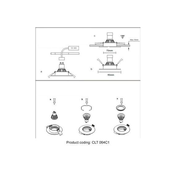 Встраиваемый светильник Crystal Lux CLT 064C1 WH
