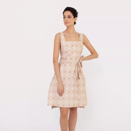 Фартук Mollen песочно-бежевый с узором горох