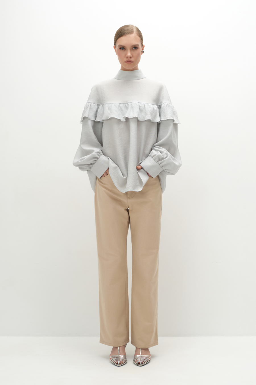 Брюки прямые из хлопка