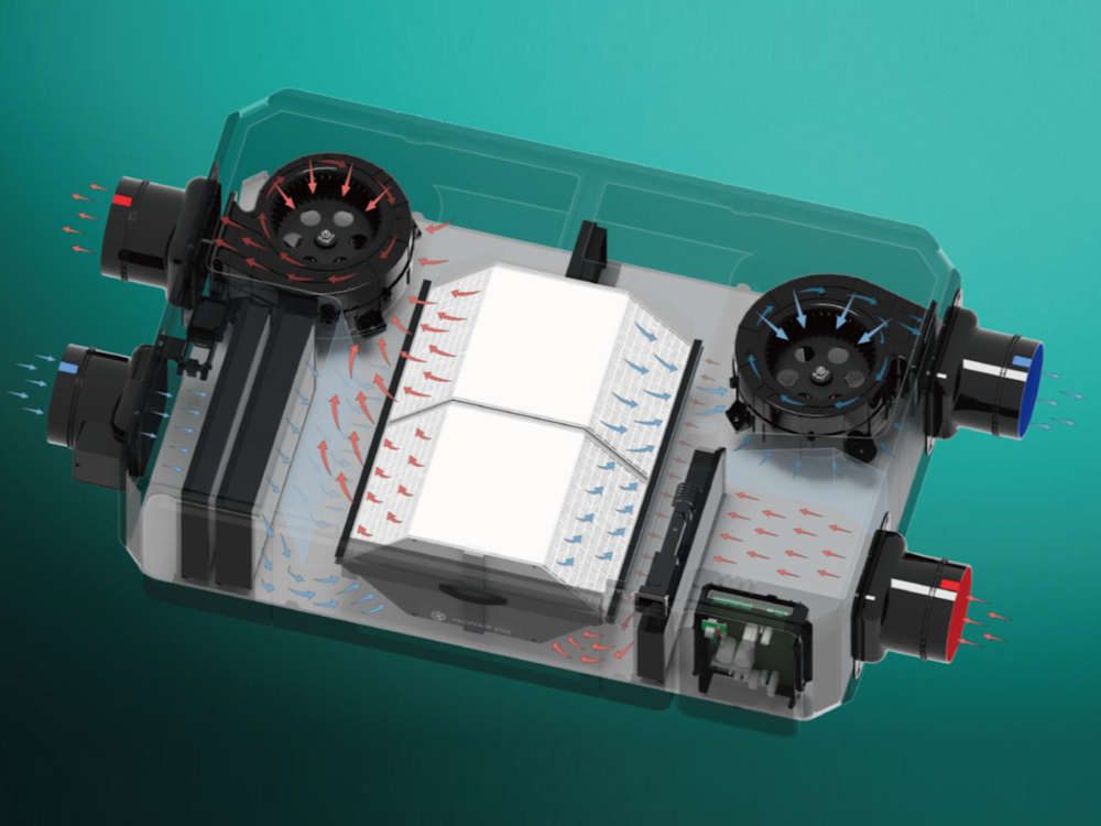 Приточно-вытяжная вентиляционная установка Vaillant с функцией рекуперации тепла и влаги recoVAIR 350 plus