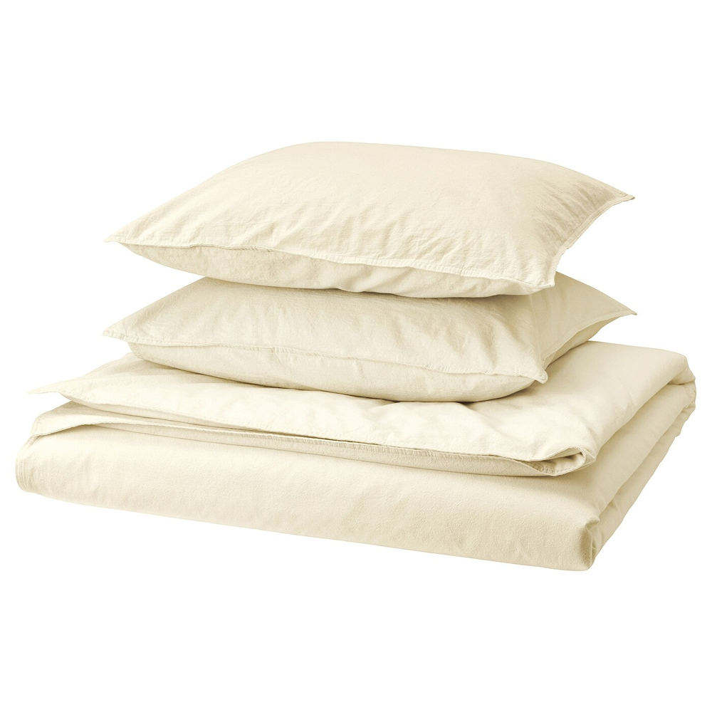 IKEA ÄNGSLILJA  (ИКЕА ÄНГСЛИЛЙА)  -  Пододеяльник и 2 наволочки, натуральный, 200x200/50x60 см