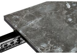 Стеклянный стол Агни 110 королевский мрамор / черный матовый