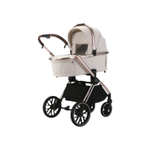Детская универсальная коляска Adamex Spark SE 2в1 - Vanilla Champagne (Светло-бежевая ткань, шампань рама)