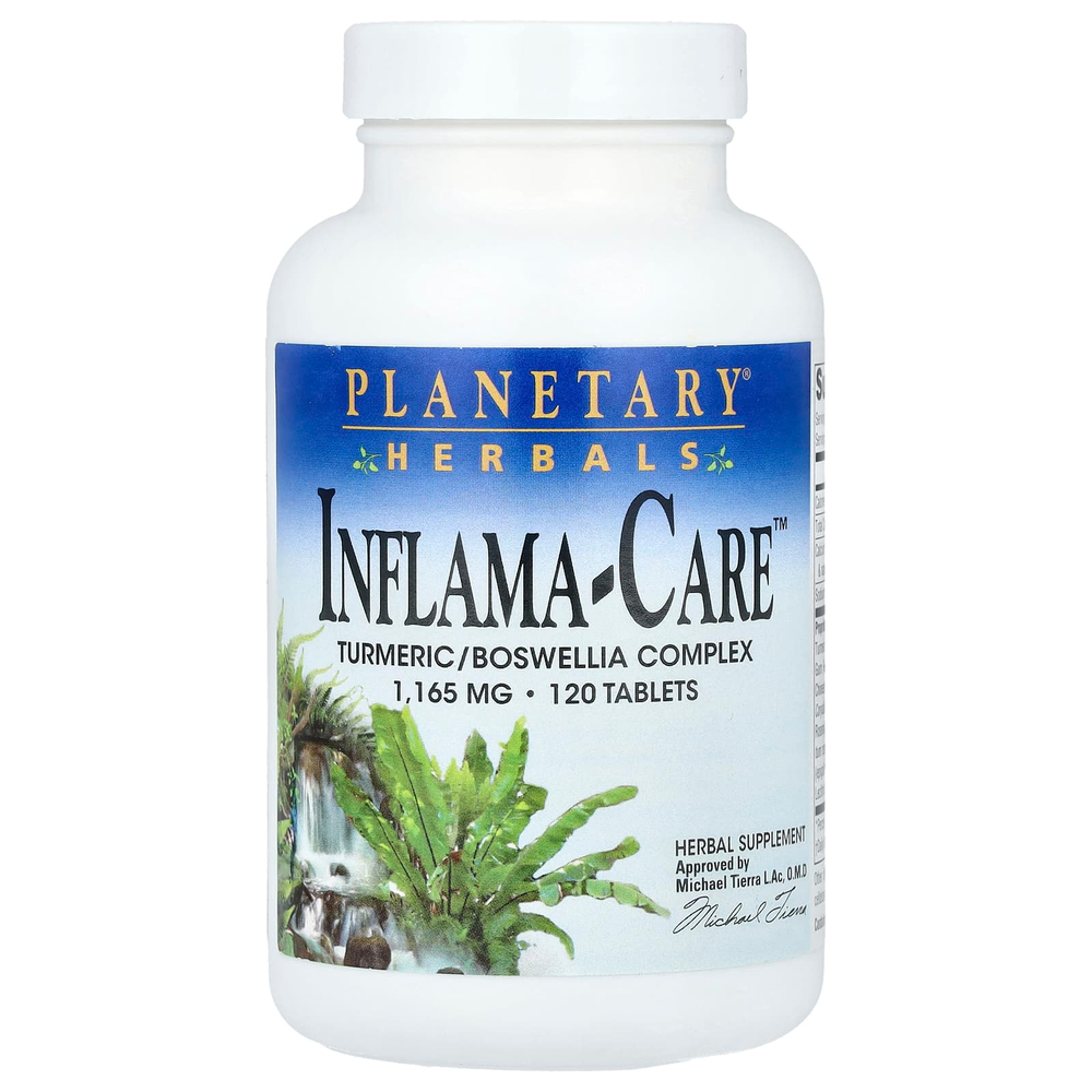 Planetary Herbals, Inflama-Care ™, комплекс из куркумы и босвеллии, 120 таблеток