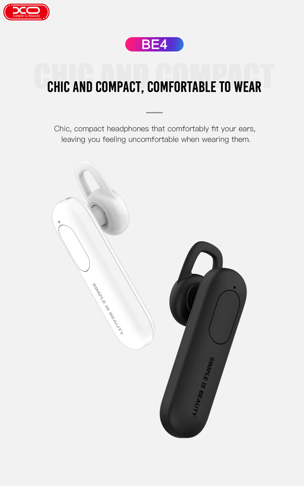 Гарнитура bluetooth XO-BE4 (черный)