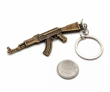Брелок Microgun XS Автомат 47 золото
