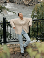 Кардиган альпака кремовый